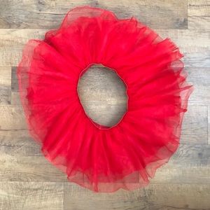 Red Fluffy Tulle Tutu Petticoat Rave Halloween Costume